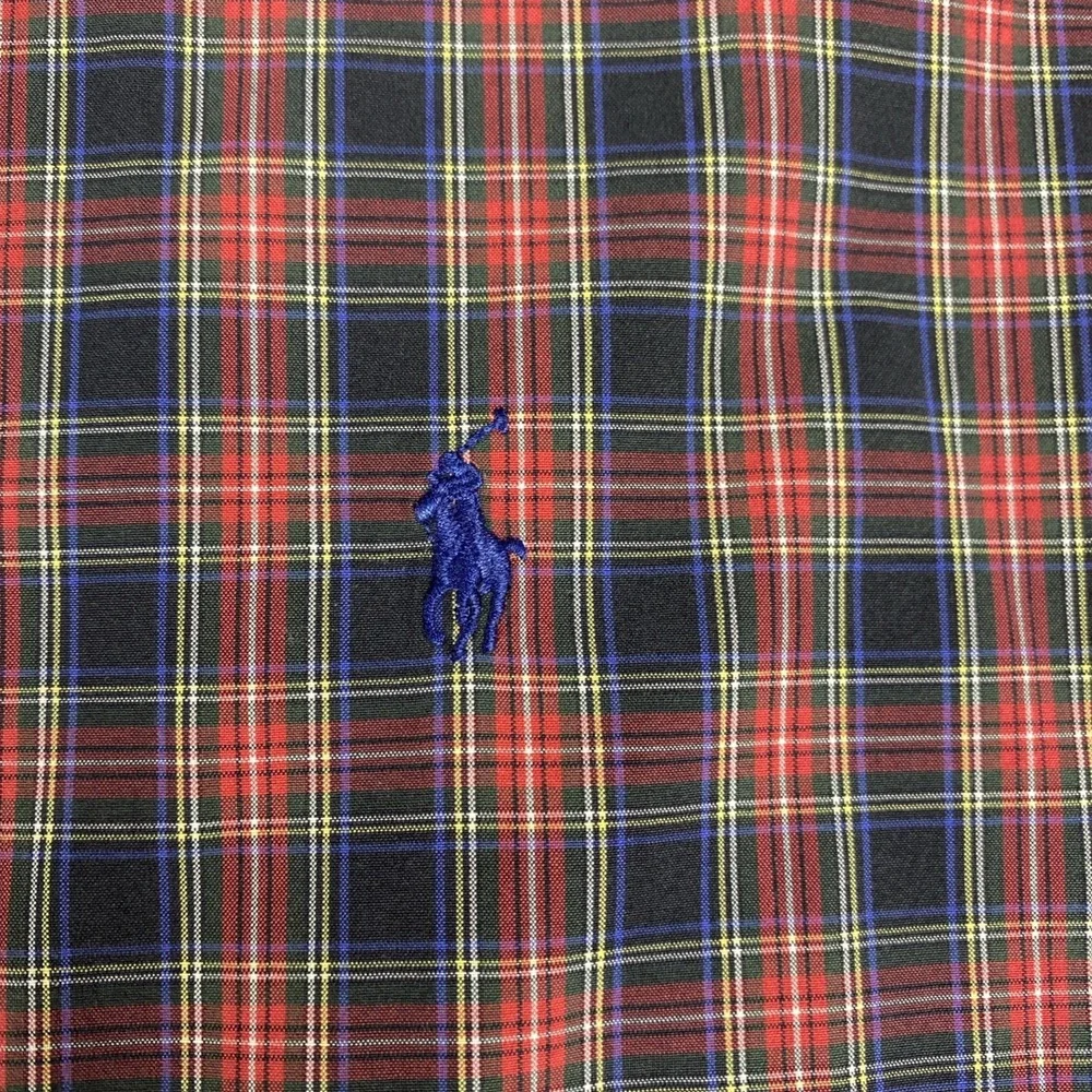 Polo Ralph Lauren Blake Men's Large Tartan Plaid Button Down 2 Ply Cotton Pony